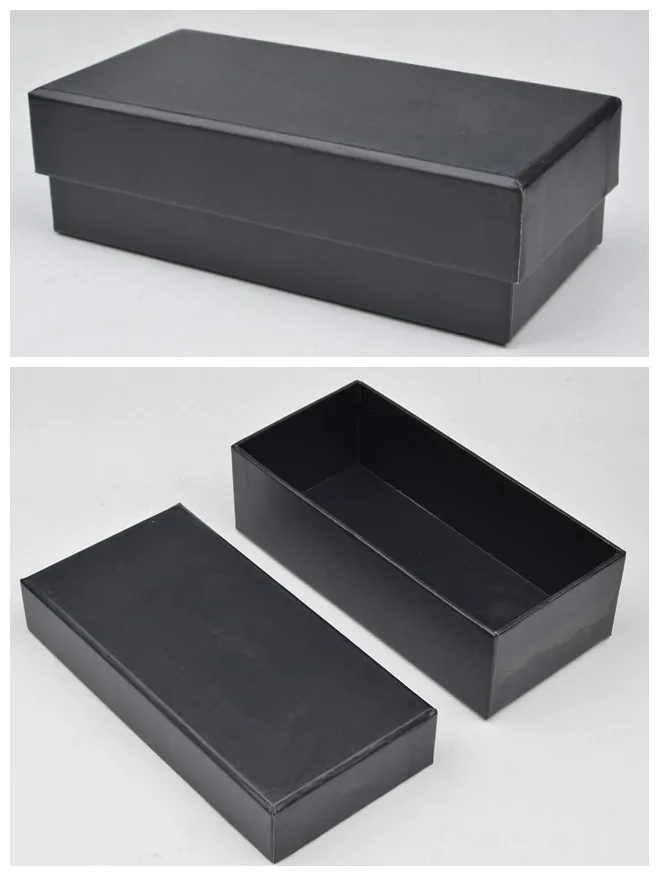 Caja rígida negra para gafas, referencia abierta y cerrada