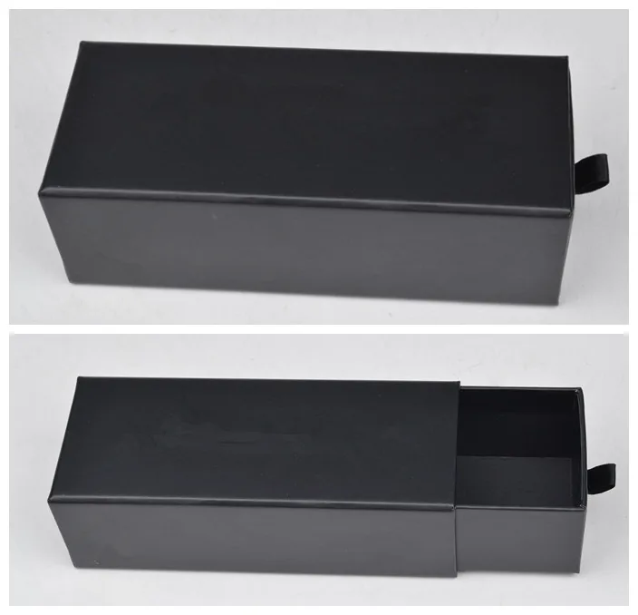 Caja rígida negra con cierre lateral para gafas